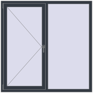 Cumpără Ferestre 1500x1500 mm BASE REHAU EURO 60 ANTHRACITE_GREY_STRUKTURAL two-sided