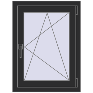 Cumpără Ferestre 600x800 mm BASE REHAU EURO 60 BLACK_STRUCTURAL two-sided