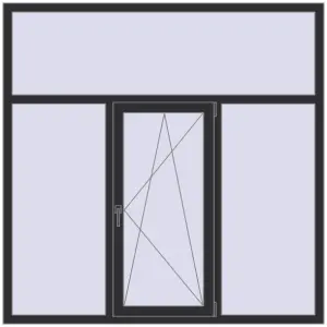 Cumpără Ferestre 1800x1800 mm REHAU BRILLANT DESIGN ANTHRACITE_GREY_GLATT two-sided