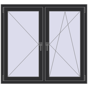 Cumpără Ferestre 1250x1150 mm OPTIMUM REHAU EURO 70 ANTHRACITE_GREY_GLATT two-sided