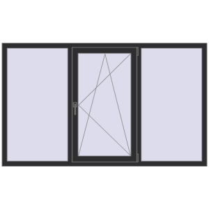 Cumpără Ferestre 2000x1200 mm REHAU ARTEVO ANTHRACITE_GREY_GLATT two-sided
