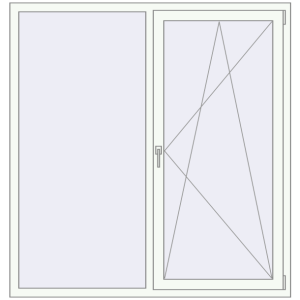 Cumpără Ferestre 1600x1650 mm OPTIMUM REHAU EURO 70 RAL 9016 Traffic white two-sided
