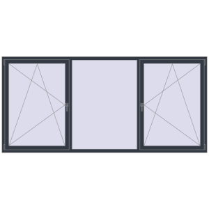 fereastră 3000x1400 - REHAU EURO-DESIGN 70 . Vedere din interior Cumpără Ferestre 3000x1400 mm OPTIMUM REHAU EURO 70 ANTHRACITE_GREY_STRUKTURAL two-sided