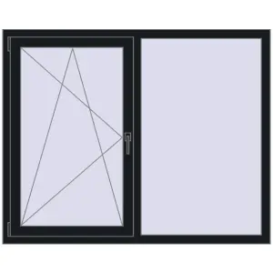 Cumpără Ferestre 1500x1200 mm REHAU BRILLANT DESIGN BLACK_COOL_110L-2 two-sided