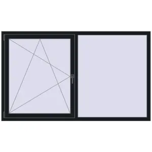 Cumpără Ferestre 2000x1200 mm ENERGY-SAVING REHAU SYNEGO MD BLACK_COOL_110L-2 two-sided