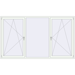 Cumpără Ferestre 2600x1500 mm BASE REHAU EURO 60 RAL 9016 Traffic white two-sided