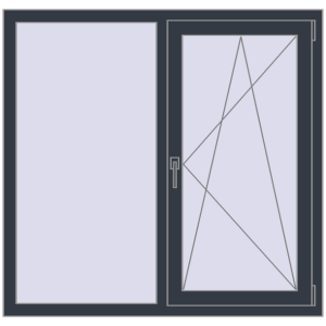 Cumpără Ferestre 1300x1200 mm OPTIMUM REHAU EURO 70 ANTHRACITE_GREY_STRUKTURAL two-sided