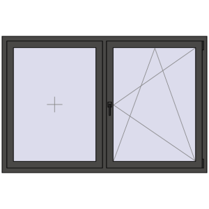 Cumpără Ferestre 1800x1200 mm BASE REHAU EURO 60 BASALT_GREY two-sided