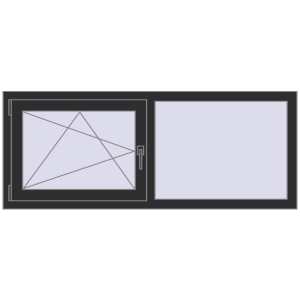 Cumpără Ferestre 1500x600 mm OPTIMUM REHAU EURO 70 ANTHRACITE_GREY_GLATT two-sided