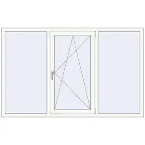 Cumpără Ferestre 1950x1220 mm ENERGY-SAVING REHAU SYNEGO MD RAL 9016 Traffic white two-sided