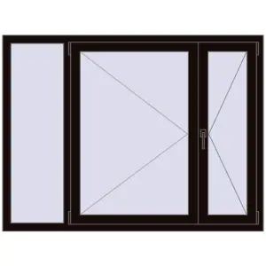Cumpără Ferestre 1600x1200 mm OPTIMUM REHAU EURO 70 BLACK_BROWN two-sided
