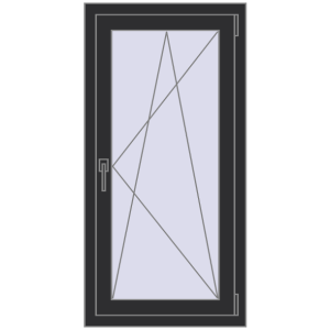 Cumpără Ferestre 600x1200 mm BASE REHAU EURO 60 ANTHRACITE_GREY_GLATT two-sided