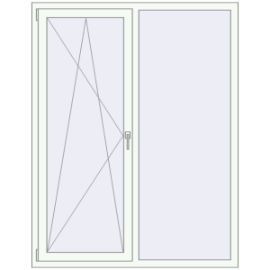 Cumpără Ferestre 1370x1765 mm REHAU BRILLANT DESIGN RAL 9016 Traffic white two-sided