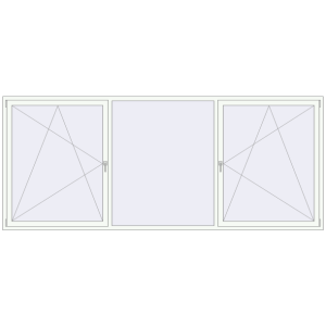 Cumpără Ferestre 3600x1500 mm BASE REHAU EURO 60 RAL 9016 Traffic white two-sided