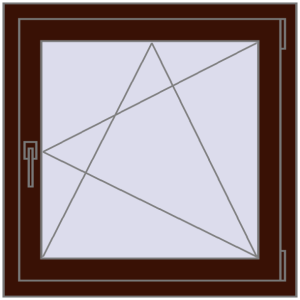 Cumpără Ferestre 770x770 mm REHAU BRILLANT DESIGN BLACK_CHERRY two-sided