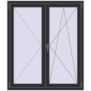 fereastră 1200x1400 - REHAU EURO-DESIGN 70 . Vedere din interior Cumpără Ferestre 1200x1400 mm OPTIMUM REHAU EURO 70 ANTHRACITE_GREY_GLATT two-sided