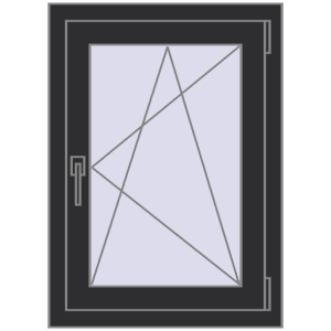 Cumpără Ferestre 600x800 mm BASE REHAU EURO 60 ANTHRACITE_GREY_GLATT two-sided