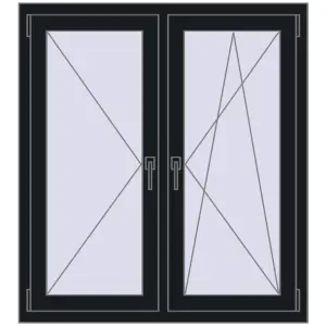 Cumpără Ferestre 1050x1160 mm OPTIMUM REHAU EURO 70 BLACK_COOL_110L-2 two-sided