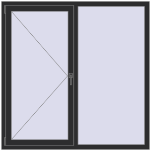Cumpără Ferestre 1500x1500 mm BASE REHAU EURO 60 BLACK_STRUCTURAL two-sided