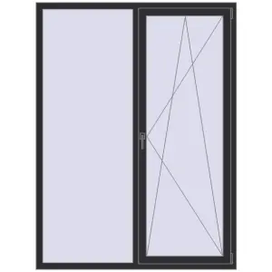 Cumpără Ferestre 1500x2000 mm ENERGY-SAVING REHAU SYNEGO MD ANTHRACITE_GREY_GLATT two-sided