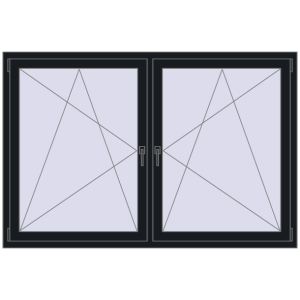 Cumpără Ferestre 1800x1200 mm BASE REHAU EURO 60 BLACK_COOL_110L-2 two-sided