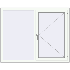 fereastră 1460x1160 - REHAU EURO-DESIGN 60 . Vedere din interior Cumpără Ferestre 1460x1160 mm BASE REHAU EURO 60 RAL 9016 Traffic white two-sided