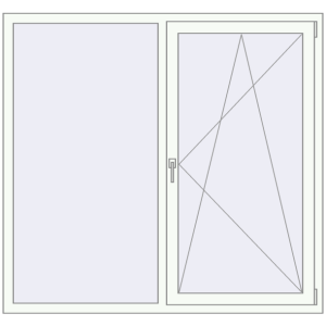 Cumpără Ferestre 1600x1500 mm ENERGY-SAVING REHAU SYNEGO MD RAL 9016 Traffic white two-sided