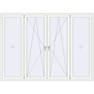 Cumpără Ferestre 2480x1810 mm REHAU BRILLANT DESIGN RAL 9016 Traffic white two-sided