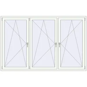Cumpără Ferestre 2300x1470 mm ENERGY-SAVING REHAU SYNEGO MD RAL 9016 Traffic white two-sided