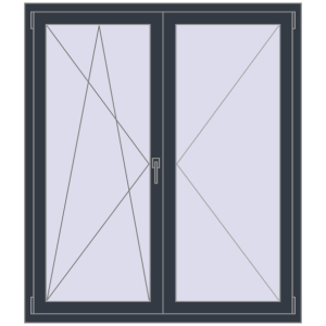 Cumpără Ferestre 1300x1500 mm OPTIMUM REHAU EURO 70 ANTHRACITE_GREY_STRUKTURAL two-sided