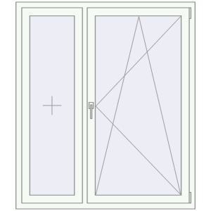 fereastră 1300x1500 - REHAU EURO-DESIGN 60 . Vedere din interior Cumpără Ferestre 1300x1500 mm BASE REHAU EURO 60 RAL 9016 Traffic white two-sided