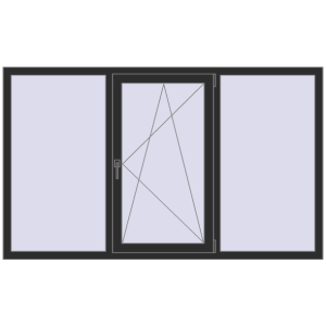 Cumpără Ferestre 2000x1200 mm REHAU ARTEVO BLACK_STRUCTURAL two-sided