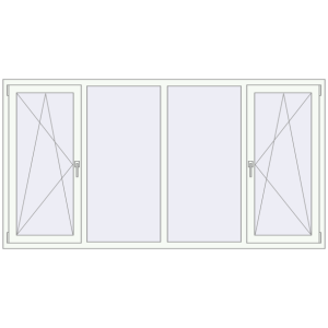 Cumpără Ferestre 2400x1260 mm BASE REHAU EURO 60 RAL 9016 Traffic white two-sided