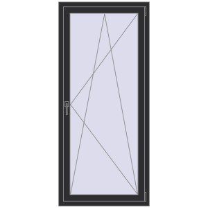 Cumpără Ferestre 800x1800 mm REHAU BRILLANT DESIGN ANTHRACITE_GREY_GLATT two-sided
