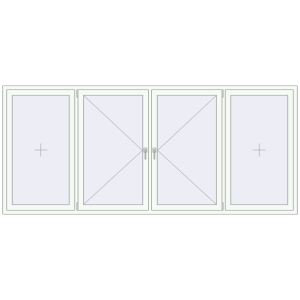 Cumpără Ferestre 3100x1350 mm BASE REHAU EURO 60 RAL 9016 Traffic white two-sided