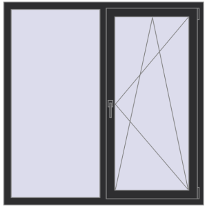 Cumpără Ferestre 1400x1400 mm BASE REHAU EURO 60 ANTHRACITE_GREY_GLATT two-sided