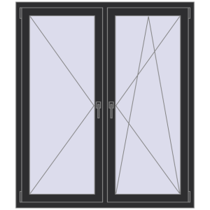 Cumpără Ferestre 1300x1500 mm BASE REHAU EURO 60 ANTHRACITE_GREY_GLATT two-sided