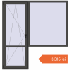 Prețuri Uși de balcon 2000x2100 mm BALCONY DOOR REHAU EURO 60 BASALT_GREY two-sided. Preț: 3.314,92 lei