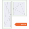 Prețuri Uși de balcon 1750x2050 mm BALCONY DOOR REHAU EURO 60 RAL 9016 Traffic white two-sided. Preț: 2.684,98 lei