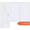 Prețuri Uși de balcon 2632x2300 mm BALCONY DOOR REHAU EURO 70 RAL 9016 Traffic white two-sided. Preț: 4.318,35 lei