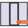 Prețuri Ferestre 1700x1500 mm BASE REHAU EURO 60 ANTHRACITE_GREY_GLATT two-sided. Preț: 2.604,79 lei