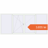Prețuri Ferestre 3700x1600 mm BASE REHAU EURO 60 RAL 9016 Traffic white two-sided. Preț: 3.854,77 lei