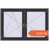 Prețuri Ferestre 1500x1000 mm OPTIMUM REHAU EURO 70 ANTHRACITE_GREY_GLATT two-sided. Preț: 2.654,01 lei