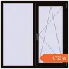 Prețuri Ferestre 1200x1200 mm BASE REHAU EURO 60 BLACK_BROWN two-sided. Preț: 1.732,15 lei