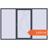 Prețuri Ferestre 2700x1800 mm BASE REHAU EURO 60 ANTHRACITE_GREY_STRUKTURAL two-sided. Preț: 3.893,42 lei