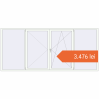 Prețuri Ferestre 3400x1500 mm BASE REHAU EURO 60 RAL 9016 Traffic white two-sided. Preț: 3.476,44 lei