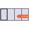 Prețuri Ferestre 3500x1500 mm OPTIMUM REHAU EURO 70 ANTHRACITE_GREY_GLATT two-sided. Preț: 4.778,64 lei