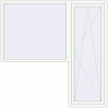 Prețuri Uși de balcon 2100x2100 mm BALCONY DOOR REHAU EURO 60 RAL 9016 Traffic white two-sided