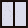 Prețuri Uși de balcon 2000x2000 mm BALCONY DOOR REHAU EURO 60 BLACK_BROWN two-sided