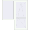 Prețuri Uși de balcon 1700x2000 mm BALCONY DOOR REHAU EURO 70 RAL 9016 Traffic white two-sided